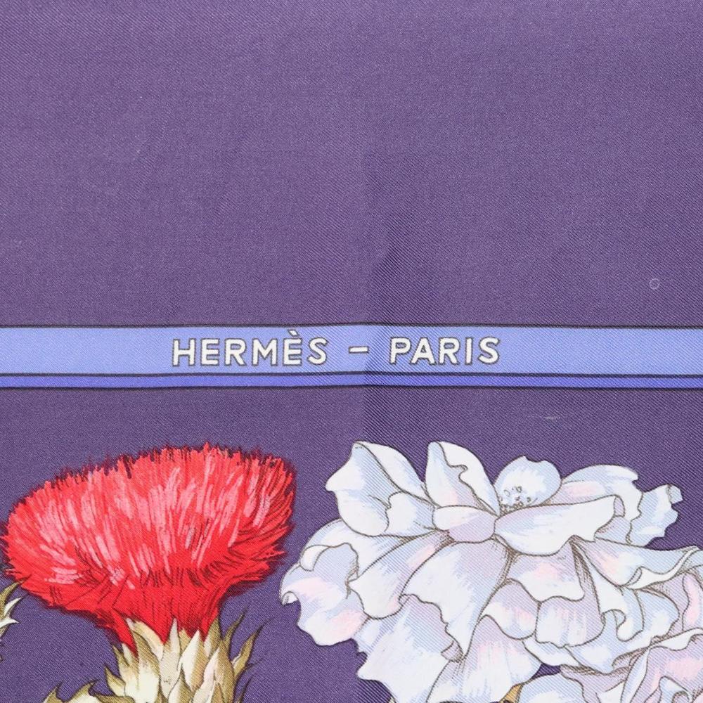 HERMES Carre 90 Scarf ""REGINA"" Silk Purple Auth bs24064 - Picture 15 of 15